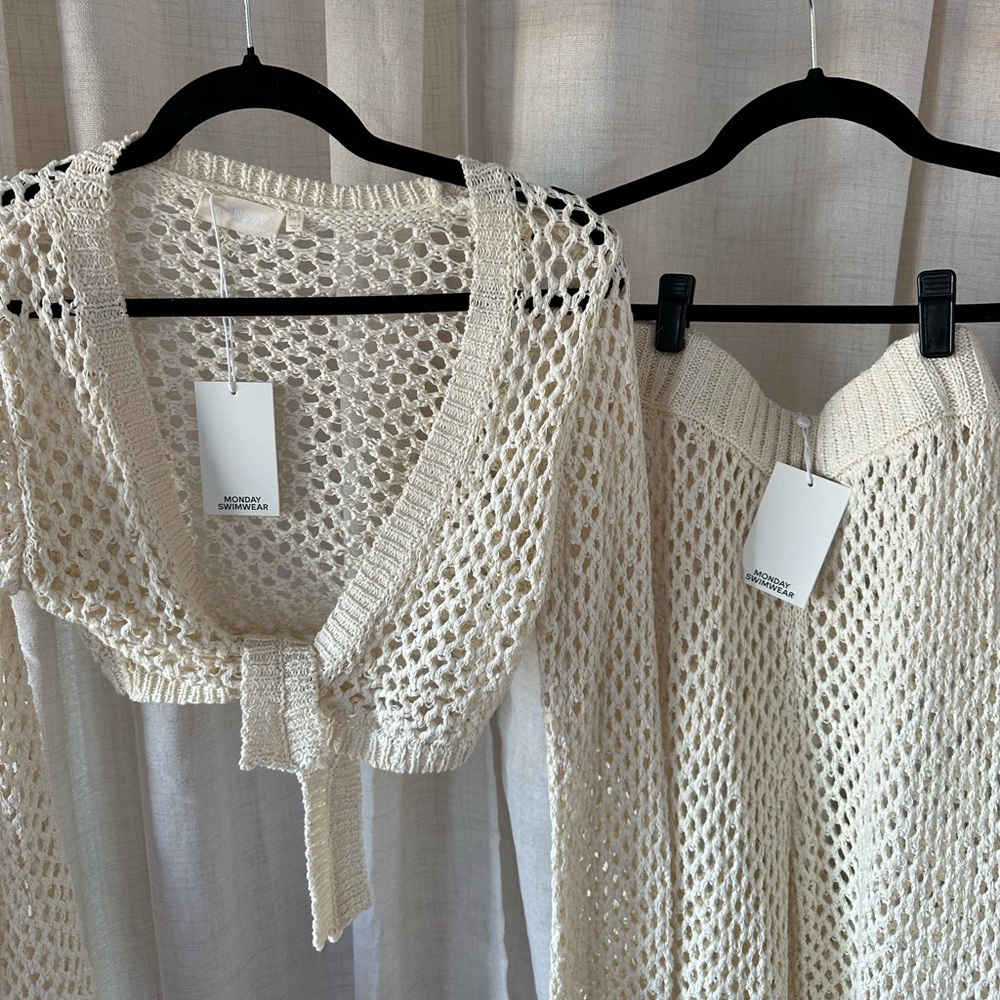 Monday swimwear crochet cover up set
